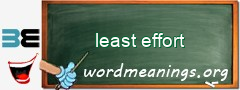 WordMeaning blackboard for least effort